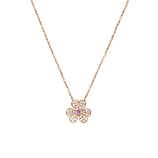 [WZQ]FRIVOLE ROSE GOLD FLOWER DIAMOND NECKLACE