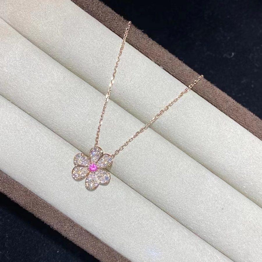 [WZQ]FRIVOLE ROSE GOLD FLOWER DIAMOND NECKLACE