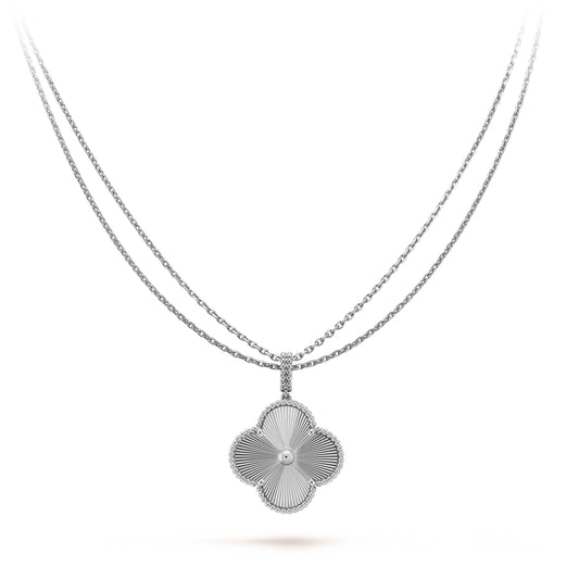 [WZQ]CLOVER 25MM SILVER BIG CLOVER NECKLACE
