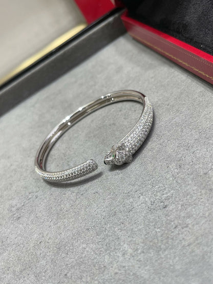 [WZQ]PANTHERE FULL DIAMOND OPEN BRACELET