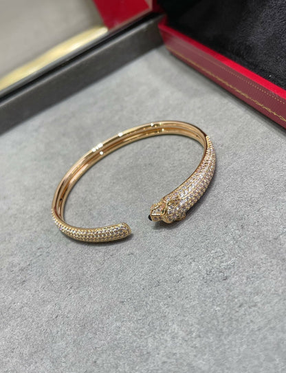 [WZQ]PANTHERE FULL DIAMOND OPEN BRACELET
