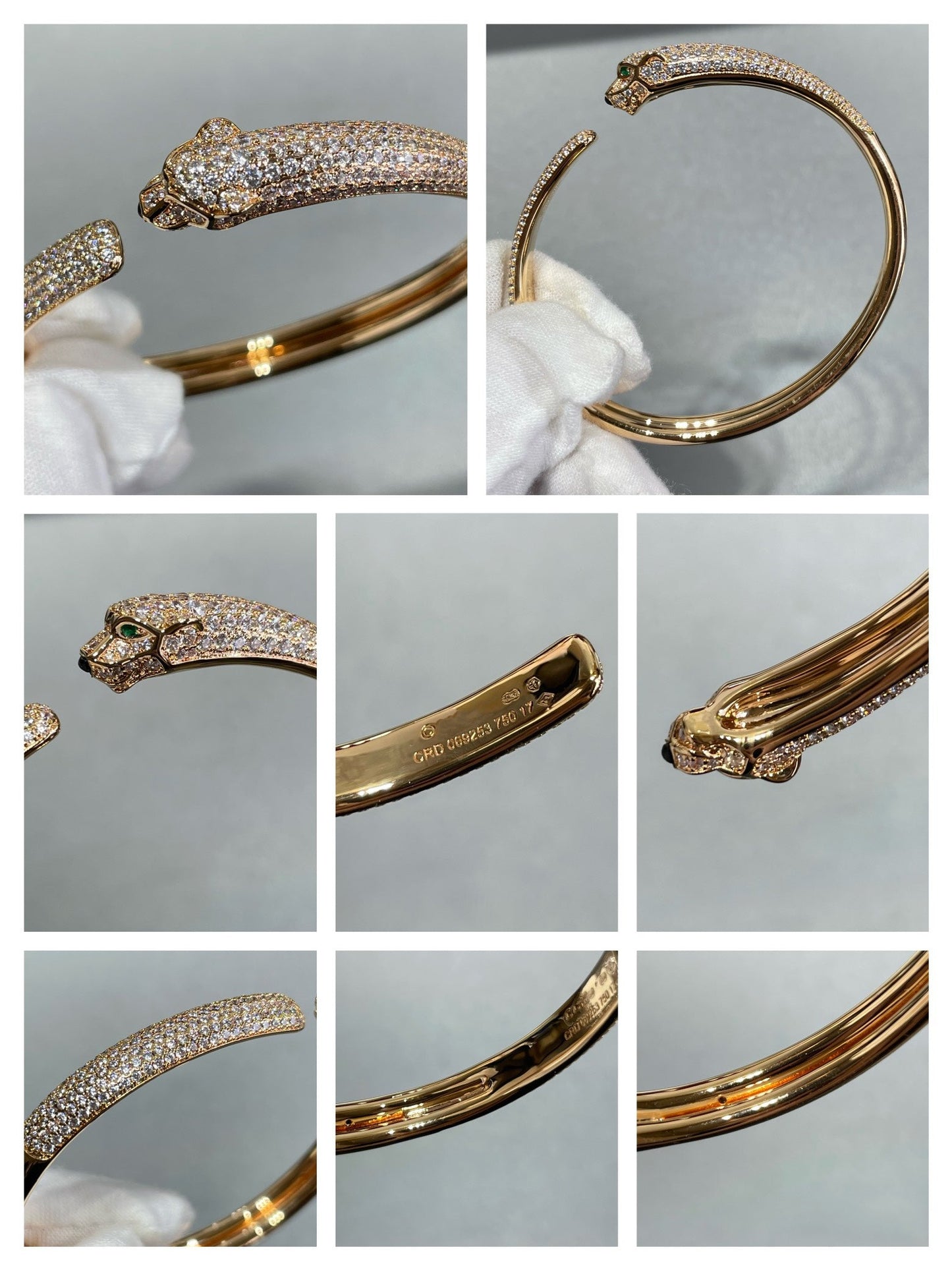 [WZQ]PANTHERE FULL DIAMOND OPEN BRACELET