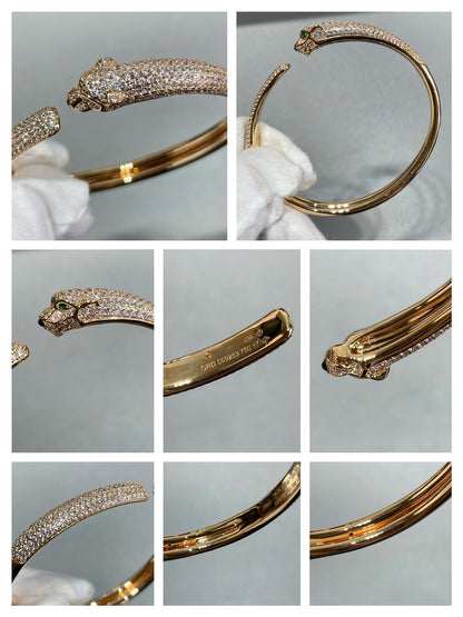 [WZQ]PANTHERE FULL DIAMOND OPEN BRACELET