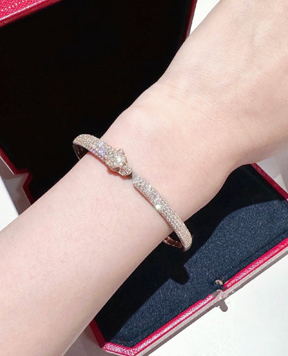 [WZQ]PANTHERE FULL DIAMOND OPEN BRACELET