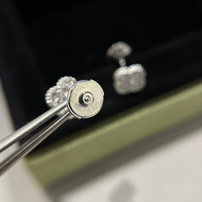 [WZQ]CLOVER MINI DIAMOND STUD EARRINGS