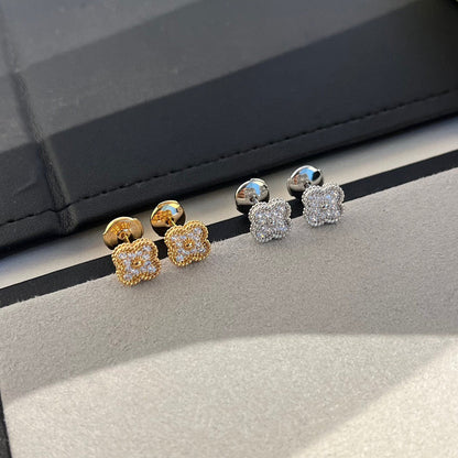 [WZQ]CLOVER MINI DIAMOND STUD EARRINGS